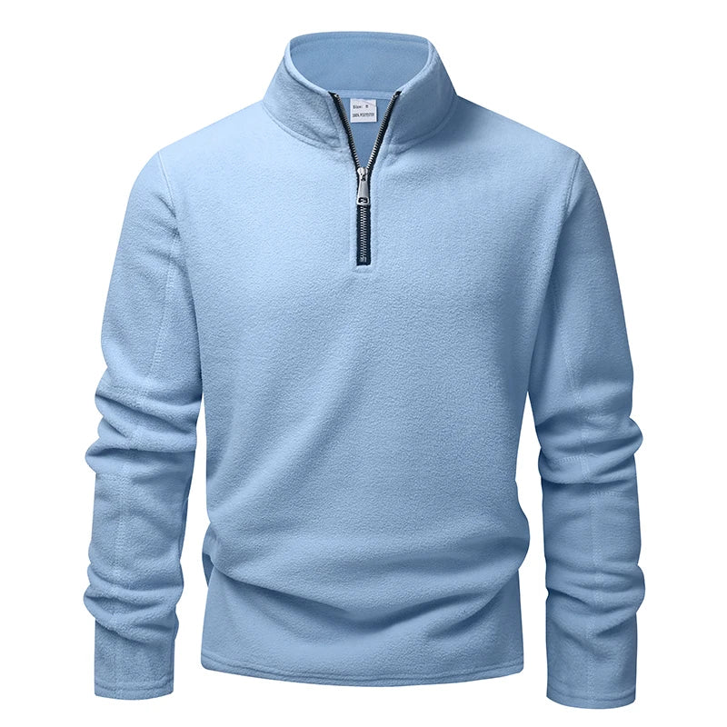 Men'S Hoodies Sweatshirts Thicken Warm Fleece Tracksuit for Men Zipper Neck Pullover Men'S Winter Clothing Soft Shell Men Hoodie