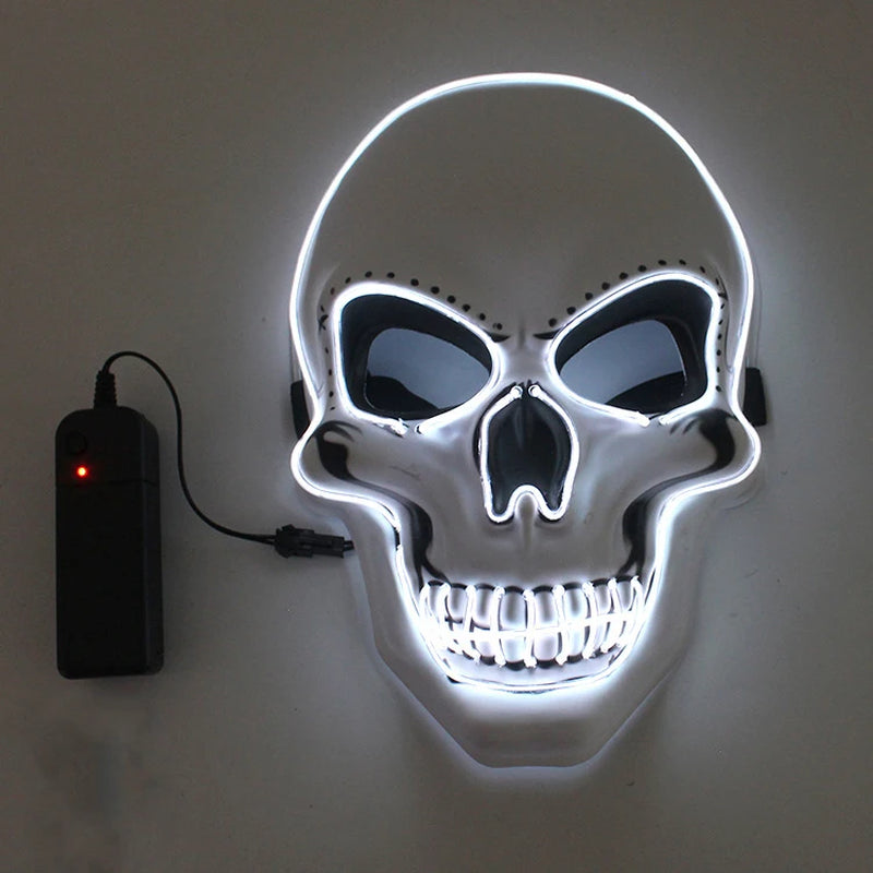 Masque crâne LED fil froid Halloween
