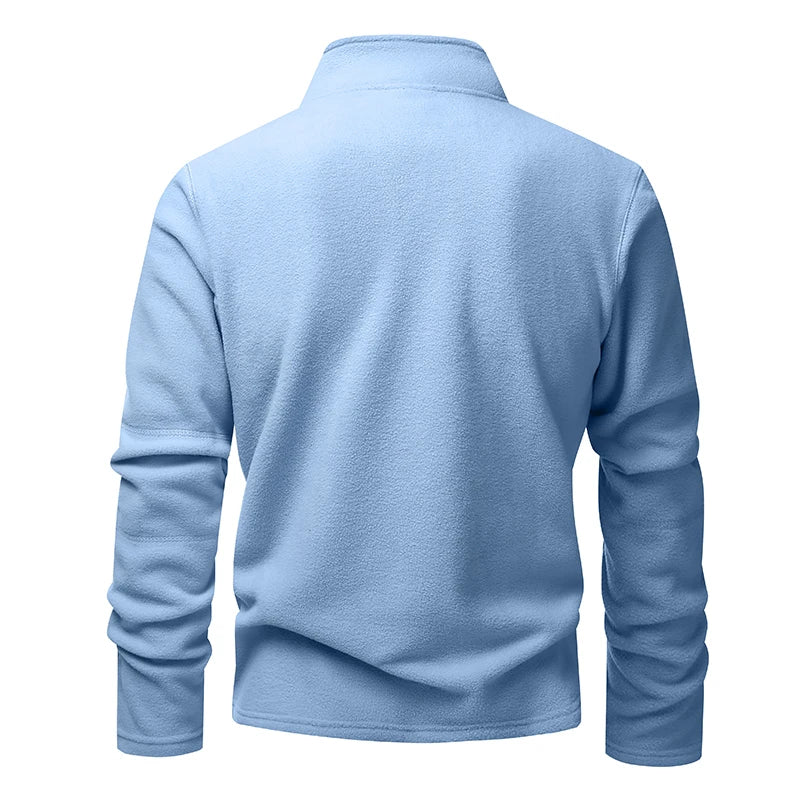 Men'S Hoodies Sweatshirts Thicken Warm Fleece Tracksuit for Men Zipper Neck Pullover Men'S Winter Clothing Soft Shell Men Hoodie