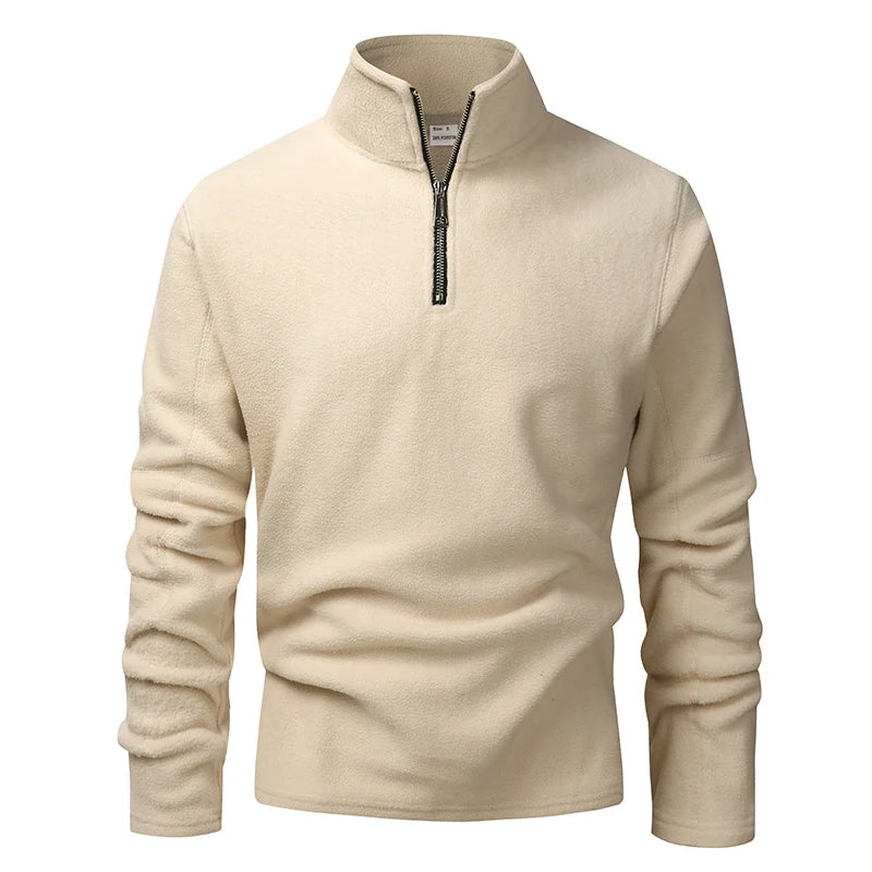Men'S Hoodies Sweatshirts Thicken Warm Fleece Tracksuit for Men Zipper Neck Pullover Men'S Winter Clothing Soft Shell Men Hoodie