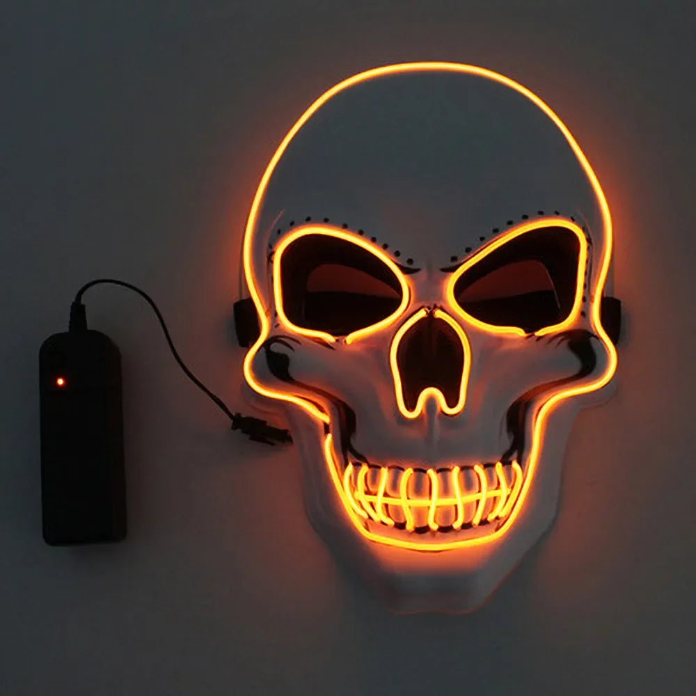 Masque crâne LED fil froid Halloween
