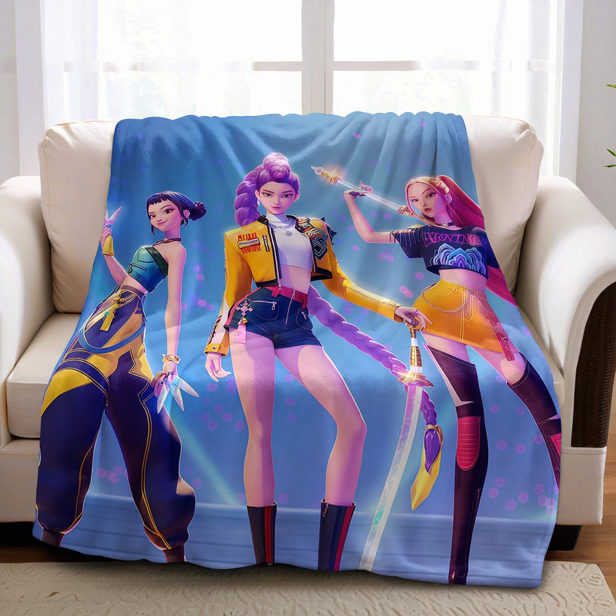 Demon Hunter Lightweight Microfiber Soft Christmas Fleece Blanket Warm Cozy Throw for Bed Sofa Office Travel All Season
