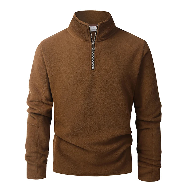 Men'S Hoodies Sweatshirts Thicken Warm Fleece Tracksuit for Men Zipper Neck Pullover Men'S Winter Clothing Soft Shell Men Hoodie