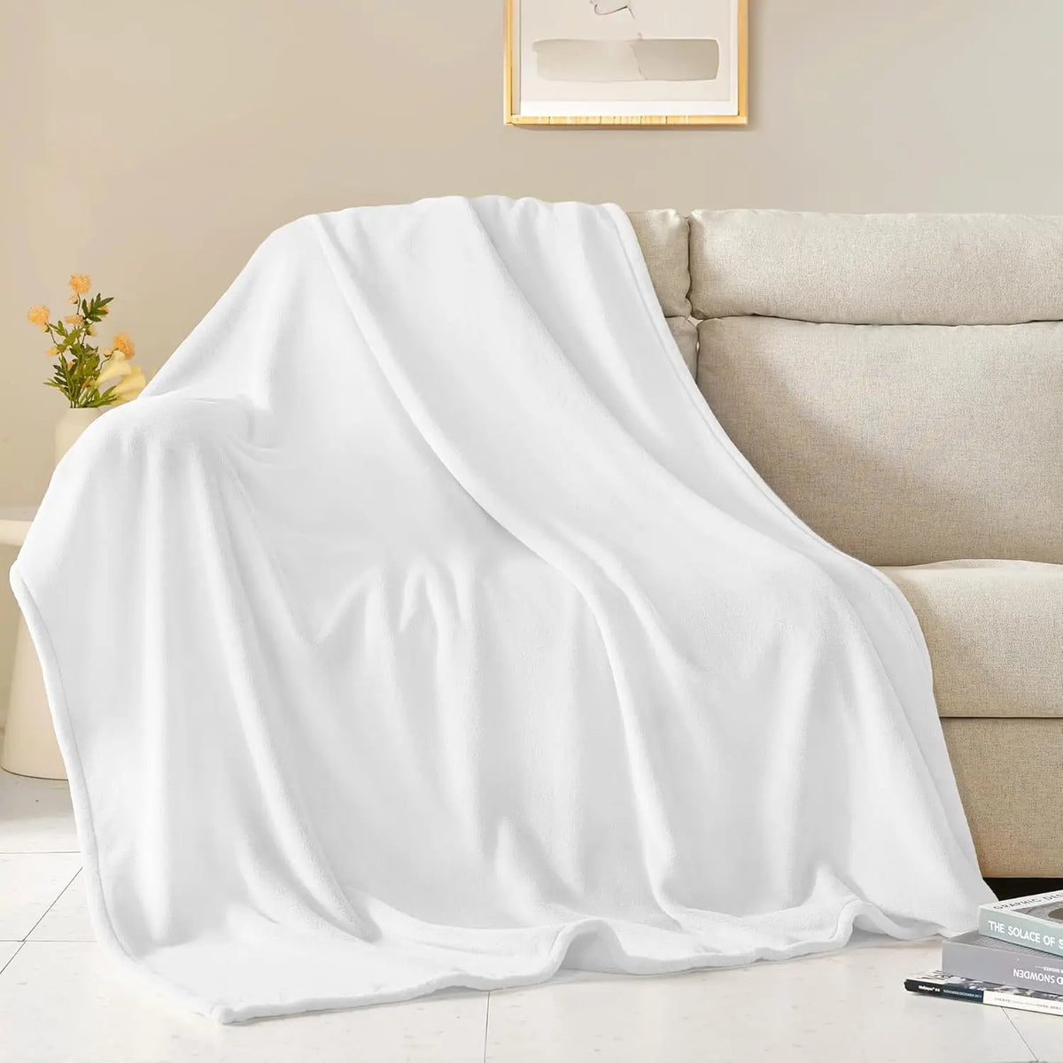 Fleece Blanket Grey Lightweight Blanket for Bed, Sofa, Couch, Movie Night, Camping, and Travel - Microplush Ultra Soft Warm