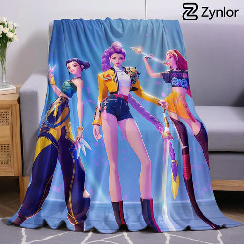Demon Hunter Lightweight Microfiber Soft Christmas Fleece Blanket Warm Cozy Throw for Bed Sofa Office Travel All Season