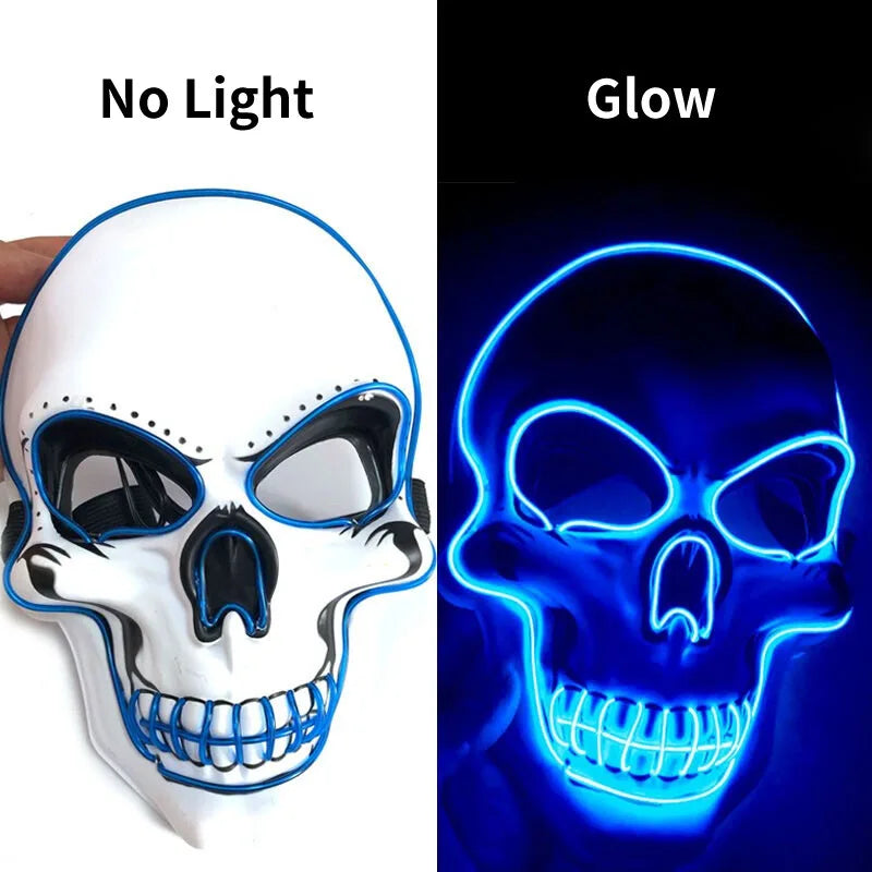 Masque crâne LED fil froid Halloween