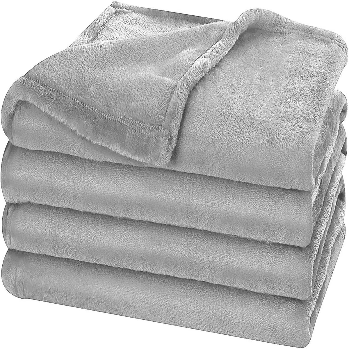 Fleece Blanket Grey Lightweight Blanket for Bed, Sofa, Couch, Movie Night, Camping, and Travel - Microplush Ultra Soft Warm