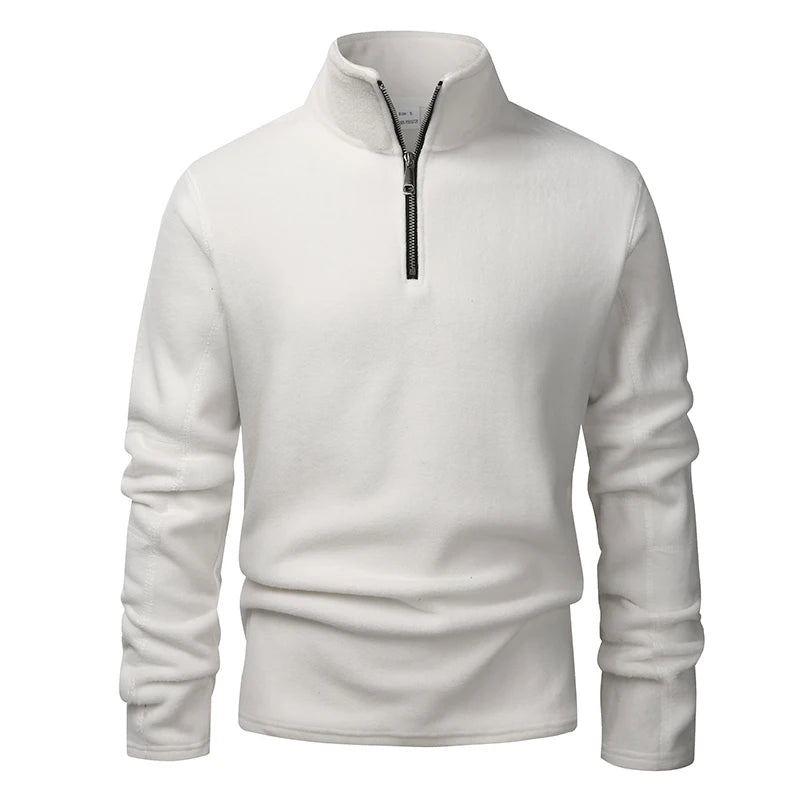 Men'S Hoodies Sweatshirts Thicken Warm Fleece Tracksuit for Men Zipper Neck Pullover Men'S Winter Clothing Soft Shell Men Hoodie