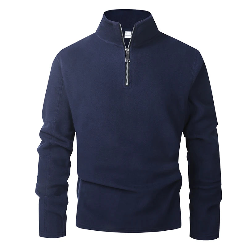Men'S Hoodies Sweatshirts Thicken Warm Fleece Tracksuit for Men Zipper Neck Pullover Men'S Winter Clothing Soft Shell Men Hoodie