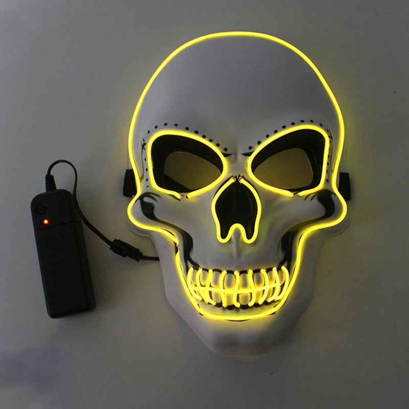 Masque crâne LED fil froid Halloween