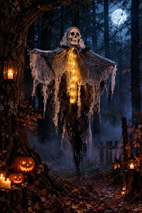 Fantôme squelette Halloween à suspendre