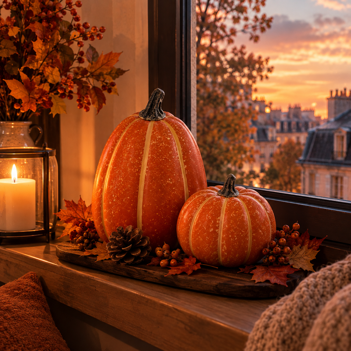 Lot de 7 Citrouilles Décoratives Halloween – Décoration Maison & Table 🎃