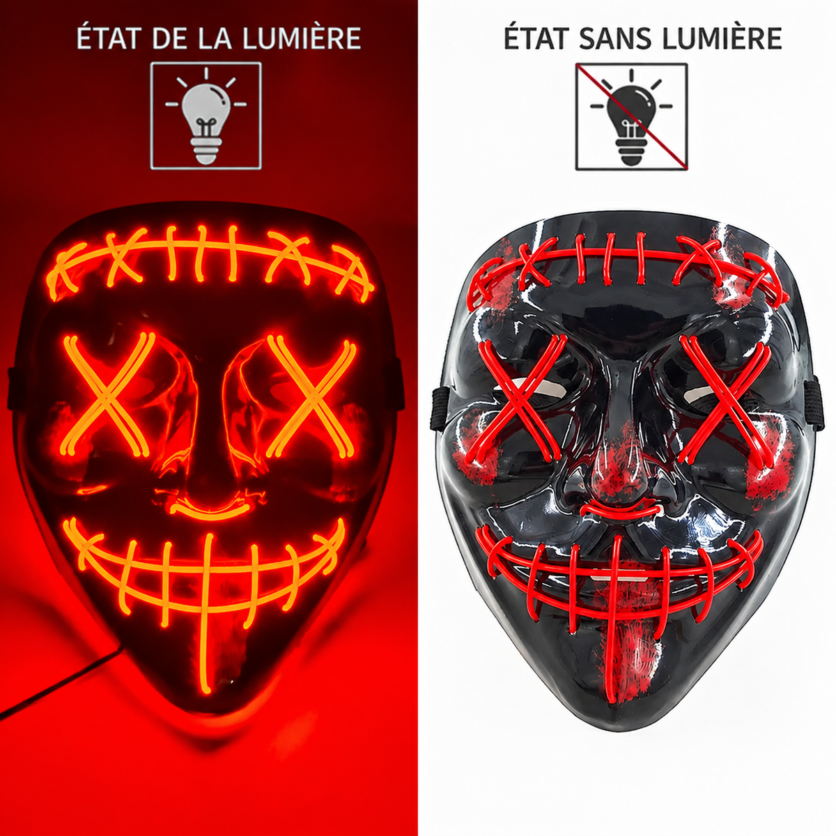 Masque LED Purge Halloween