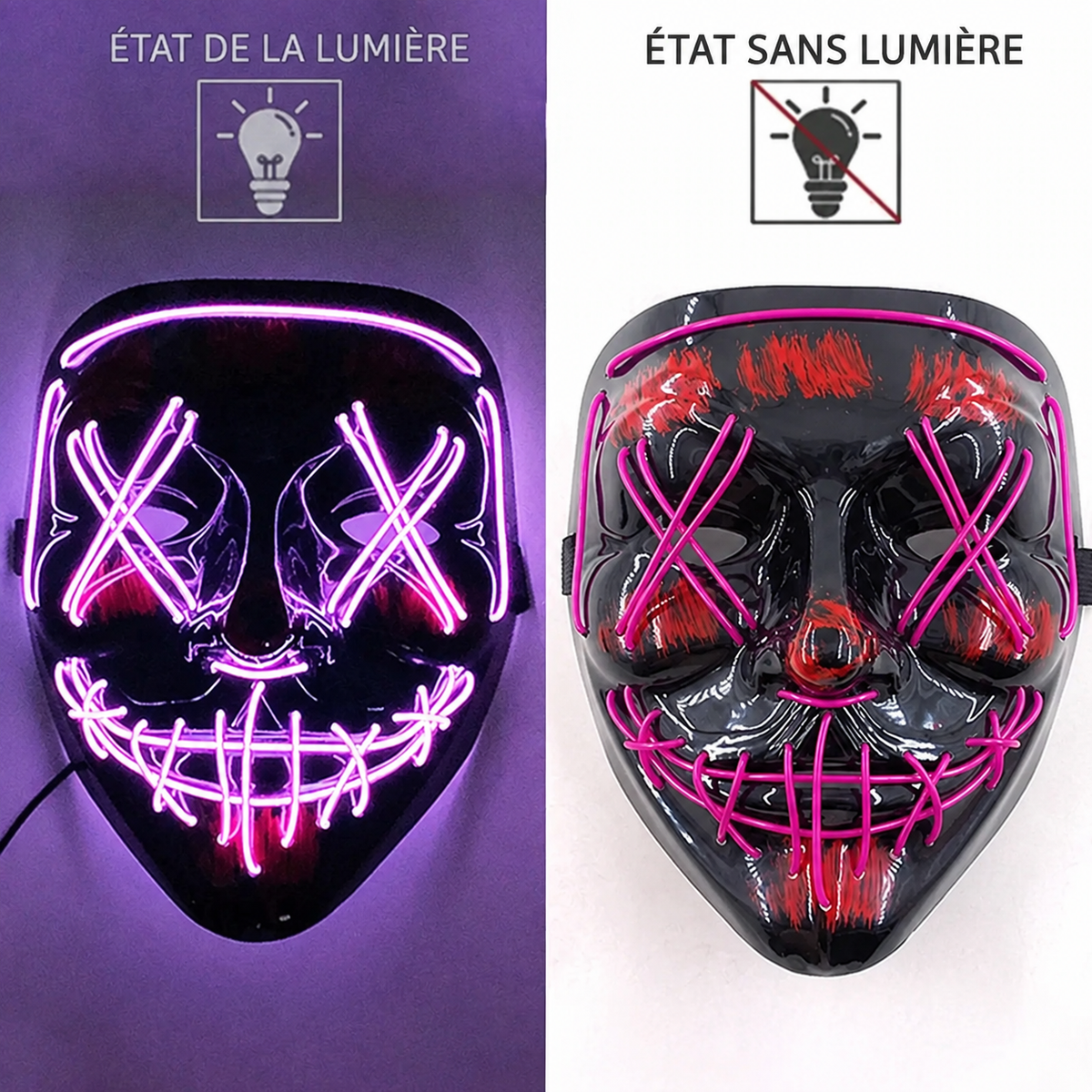 Masque LED Purge Halloween
