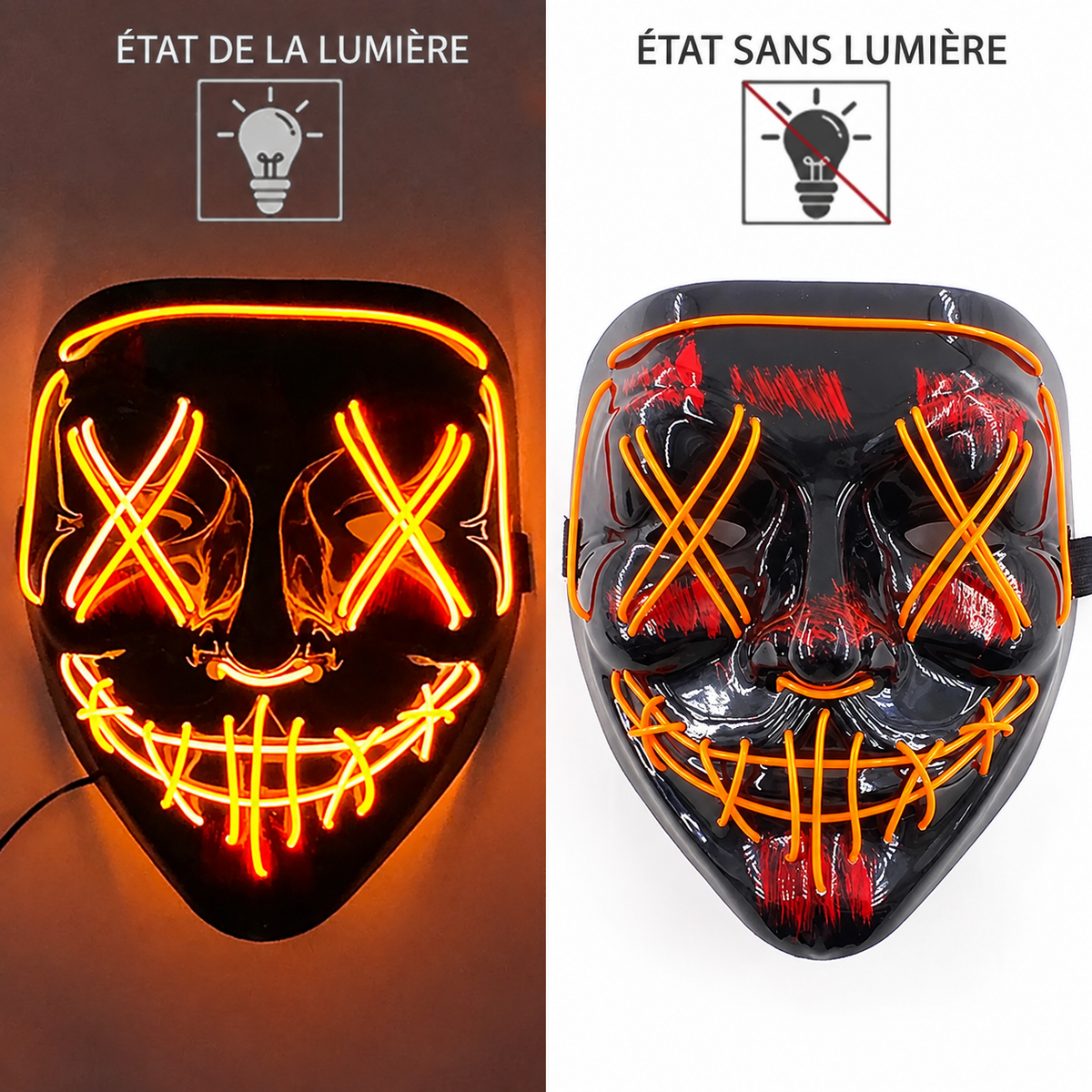 Masque LED Purge Halloween
