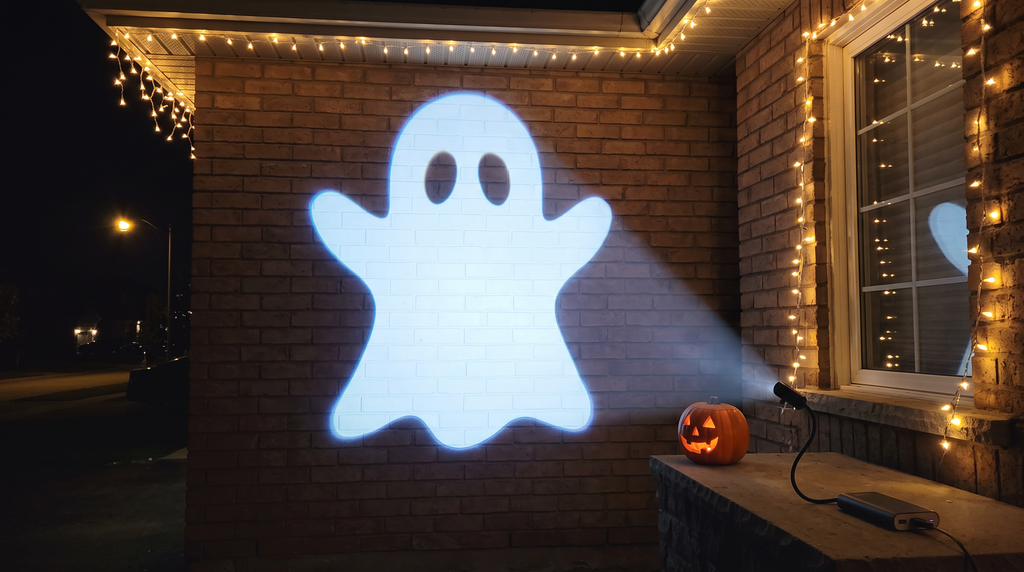 Mini Projecteur Halloween USB – 6 Motifs Effrayants