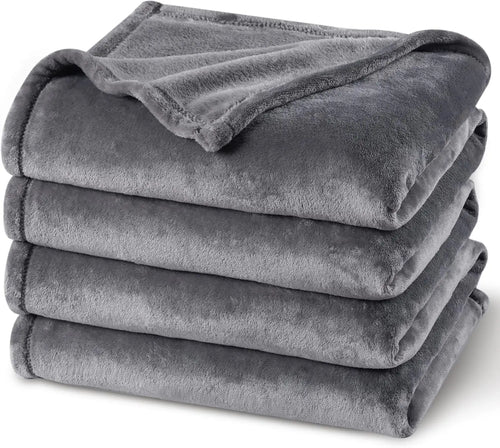 Fleece Blanket Grey Lightweight Blanket for Bed, Sofa, Couch, Movie Night, Camping, and Travel - Microplush Ultra Soft Warm