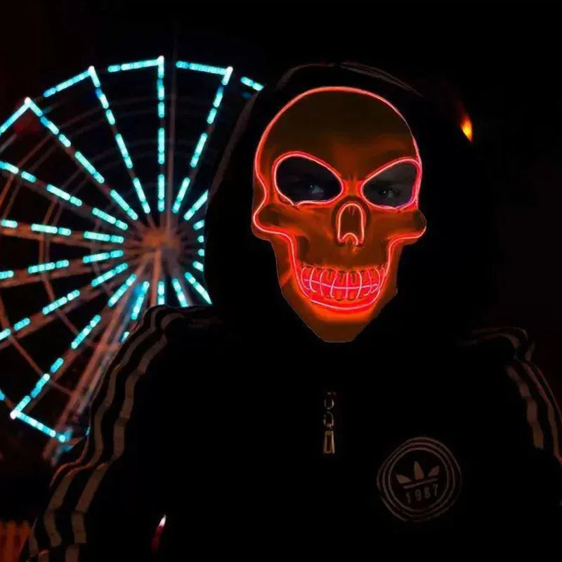 Masque crâne LED fil froid Halloween
