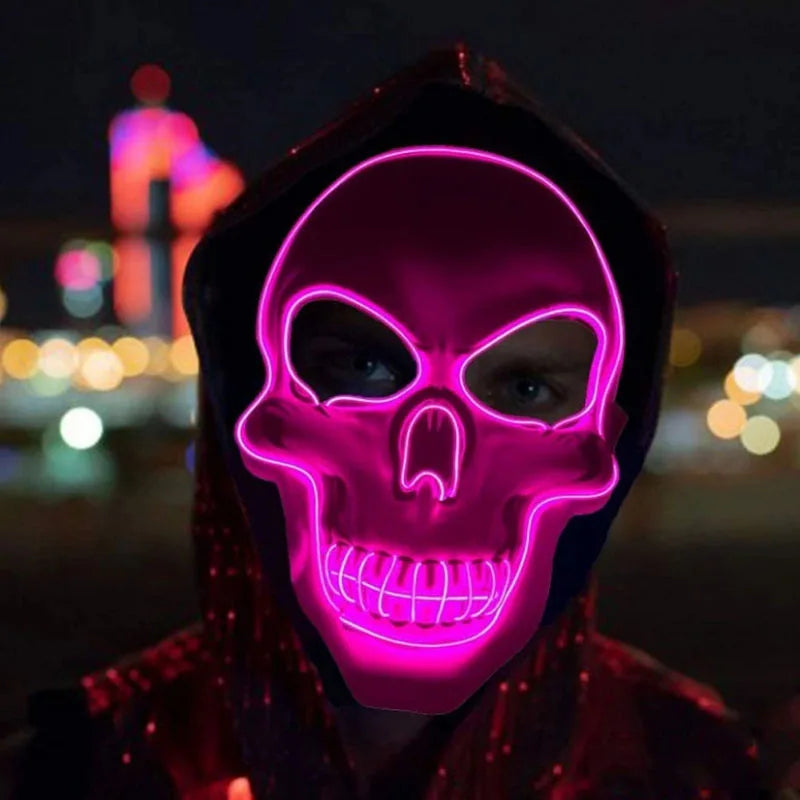 Masque crâne LED fil froid Halloween
