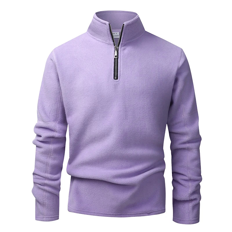 Men'S Hoodies Sweatshirts Thicken Warm Fleece Tracksuit for Men Zipper Neck Pullover Men'S Winter Clothing Soft Shell Men Hoodie