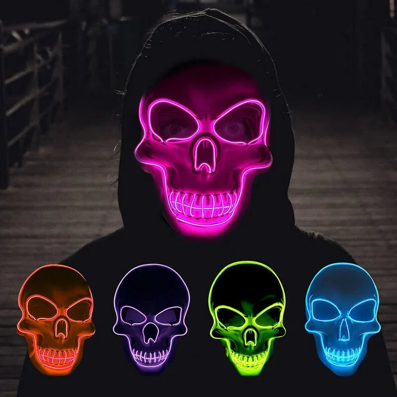 Masque crâne LED fil froid Halloween