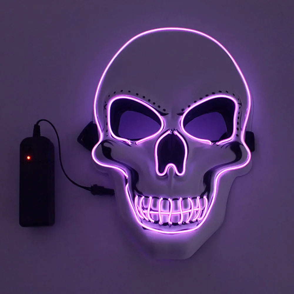 Masque crâne LED fil froid Halloween