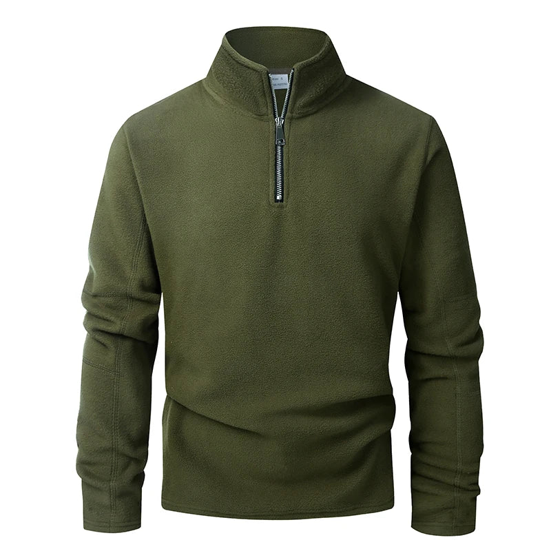 Men'S Hoodies Sweatshirts Thicken Warm Fleece Tracksuit for Men Zipper Neck Pullover Men'S Winter Clothing Soft Shell Men Hoodie
