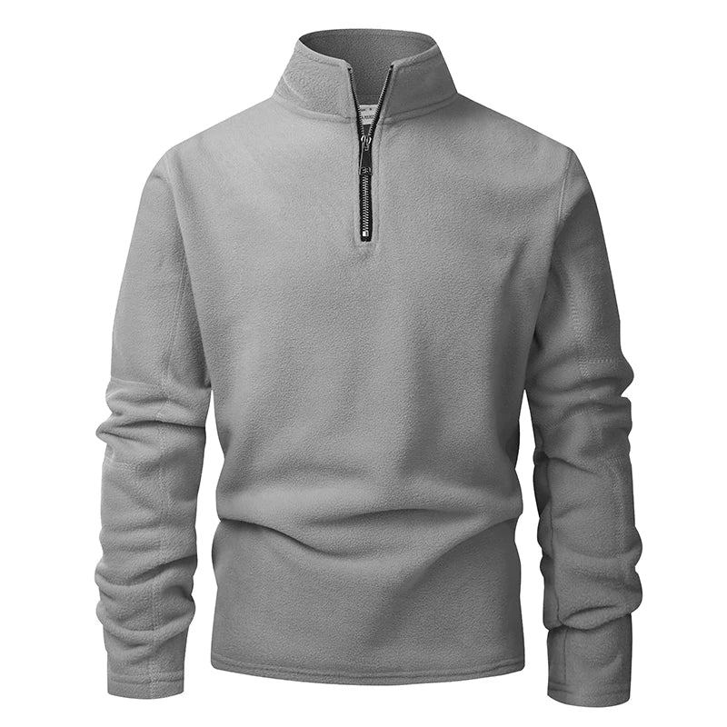 Men'S Hoodies Sweatshirts Thicken Warm Fleece Tracksuit for Men Zipper Neck Pullover Men'S Winter Clothing Soft Shell Men Hoodie