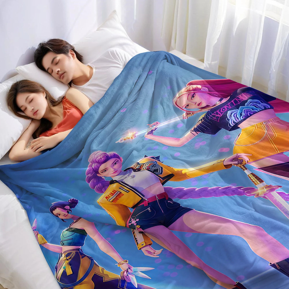 Demon Hunter Lightweight Microfiber Soft Christmas Fleece Blanket Warm Cozy Throw for Bed Sofa Office Travel All Season