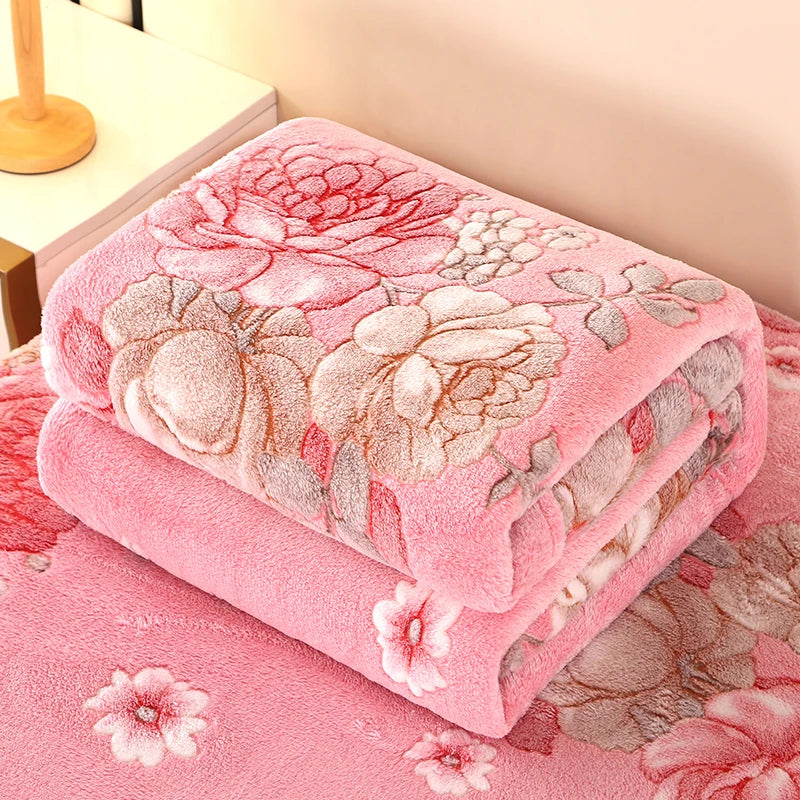 1Pc Blanket Floral Style Bedspread Fleece Blanket Plaid Travel Shawl Sofa Nap Blankets Home Bedsheet Manta
