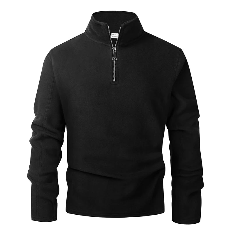 Men'S Hoodies Sweatshirts Thicken Warm Fleece Tracksuit for Men Zipper Neck Pullover Men'S Winter Clothing Soft Shell Men Hoodie