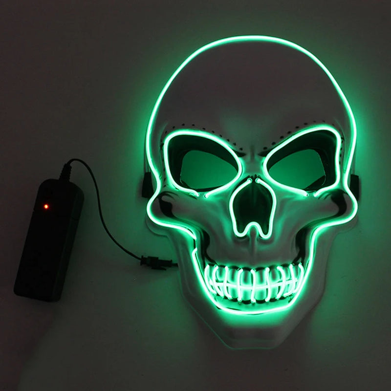 Masque crâne LED fil froid Halloween
