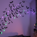 Gros plan chauves-souris LED Halloween détail